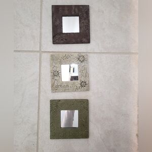 Set of 3 Decor Mirrors "Dream / Inspire / Grow"